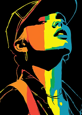 Colorful Portrait with Cap