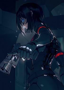 Anime Girl with Gun