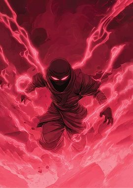 Red Ninja with Lightning