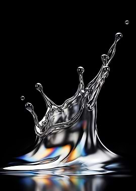 Water Splash on Black Background