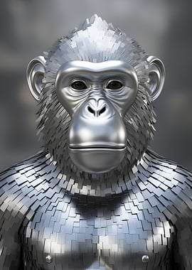 Metallic Monkey Portrait