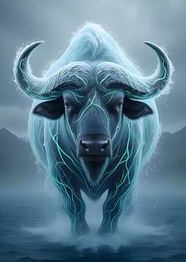 Water Buffalo with Glowing Veins