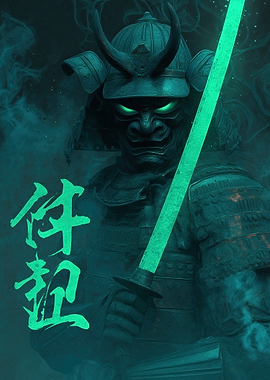 Samurai Warrior with Glowing Sword