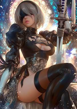 2B NieR Automata Digital Art
