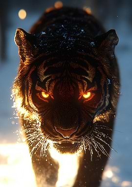 Glowing Tiger in Winter