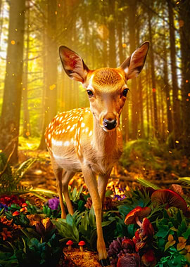Fawn in Enchanted Forest