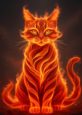 Fiery Cat Portrait