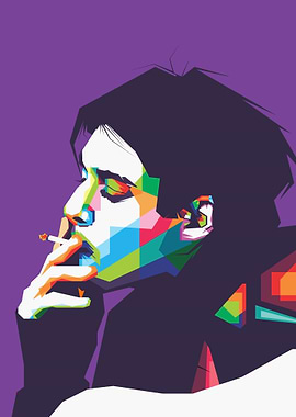Colorful Portrait of a Person Smoking