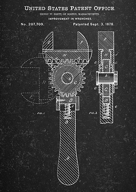 Wrench Patent Blueprint