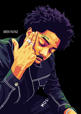 Brent Faiyaz Portrait Digital Art