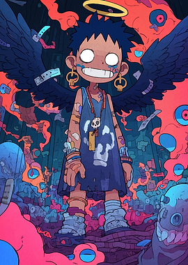 Edgy Angel Cartoon Character