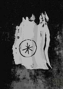 Abstract Star Symbol on Gray Background