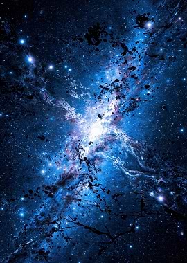 Blue Nebula with Stars and Dust