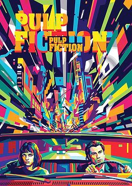 Pulp Fiction Colorful Cityscape Art