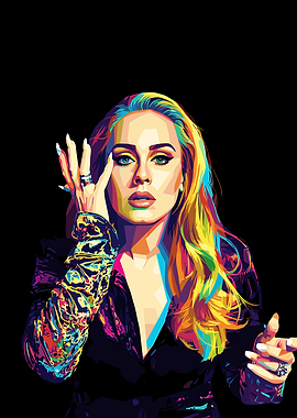 Adele Colorful Pop Art Portrait