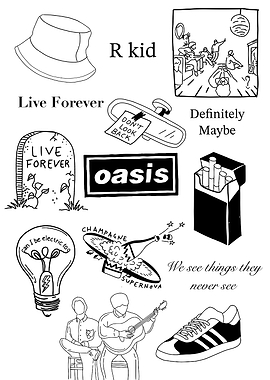 Oasis Band Doodle Art