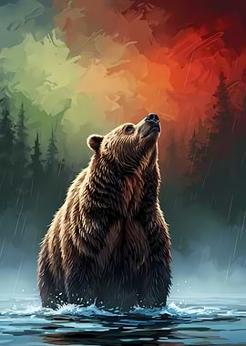 Bear standing in water