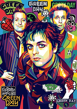 Green Day Band Pop Art Portrait