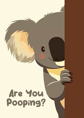 Cartoon Koala with Funny Question