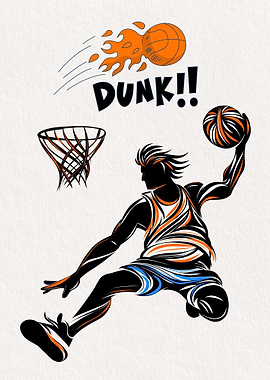 Basketball Dunk Illustration