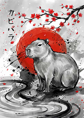 Capybara Japanese Art