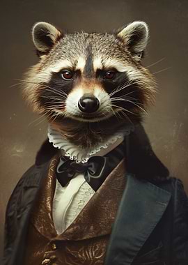 Raccoon in Formal Attire Portrait