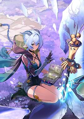 Fantasy Girl Reading Magic Book