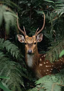 Spotted Deer in Lush Greenery