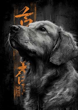 Ukiyo Minimalism Golden Retriever