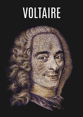 Voltaire Portrait Scribble Art