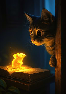 Cat, Mouse, and Magical Book