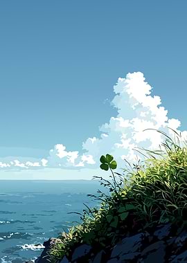 Four-Leaf Clover by the Sea