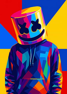 Marshmello Colorful Pop Art Portrait