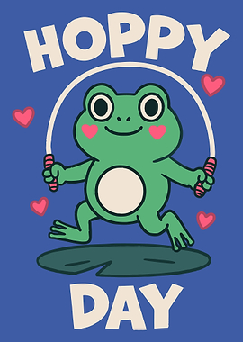 Hoppy Day Frog Illustration