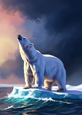 Polar Bear on Ice Floe