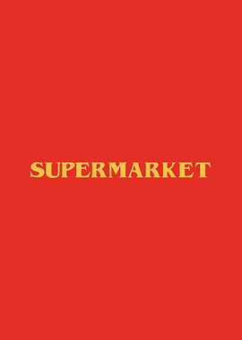 Supermarket Text on Red Background