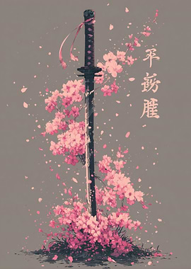 Katana and Cherry Blossoms
