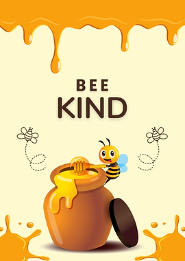 Bee Kind Honey Pot Illustration