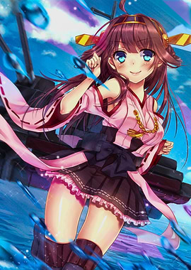 Girl with Ship Background