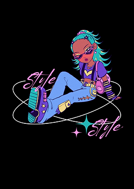 Stylish Cartoon Girl Illustration