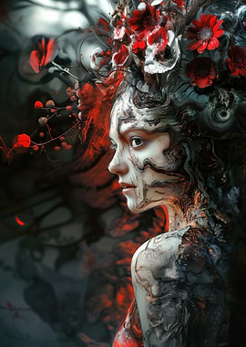 Floral Woman Portrait