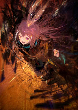 Anime Girl with Feathered Hair