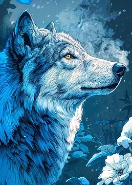 Blue Wolf Portrait