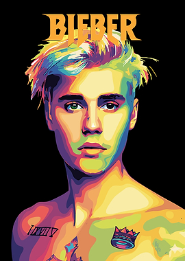 Justin Bieber Pop Art Portrait