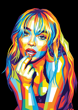 Miley Cyrus Colorful Pop Art Portrait