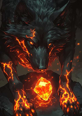 Fiery Wolf and Crystal