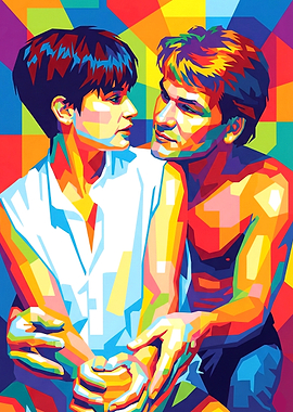 Patrick Swayze and Demi Moore Ghost Pop Art