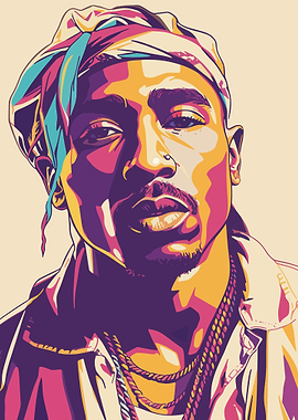 Tupac Shakur Pop Art Portrait