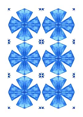 Blue Floral Watercolor Pattern