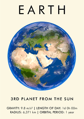 Earth Planet Illustration with Data